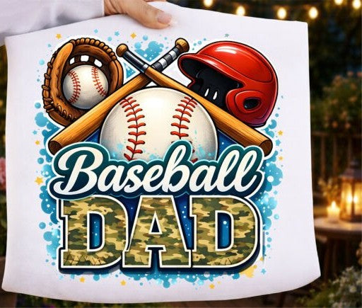 Baseball Dad Camo DTF