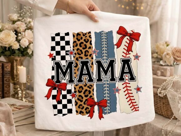 Baseball Mama Checkered DTF