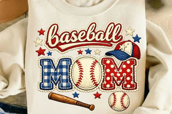 Baseball Mom Faux Yarn DTF