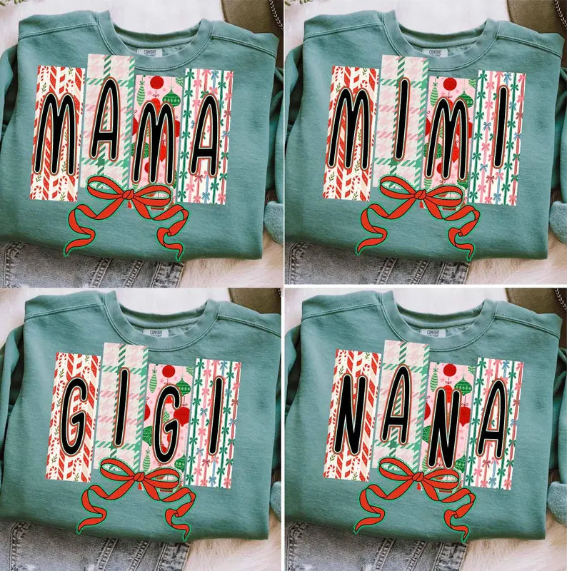 Christmas Names Coquette Bow DTF