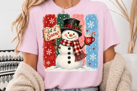Let It Snow Snowman DTF