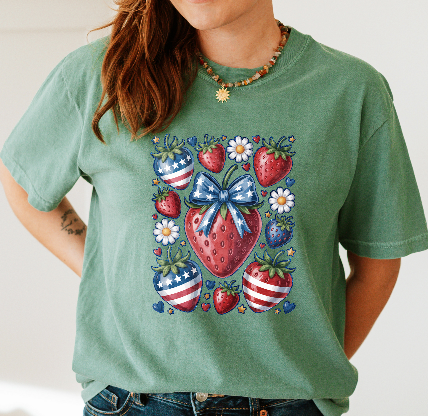 Patriotic Strawberries DTF