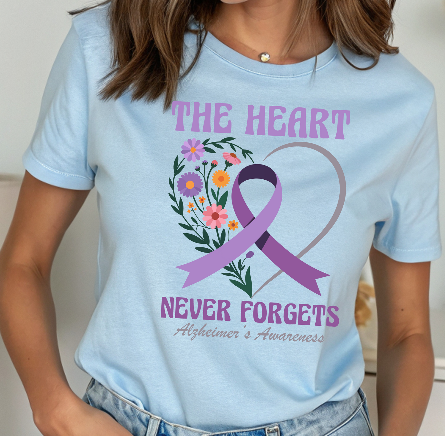 The Heart Never Forgets Alzheimer's Awareness DTF