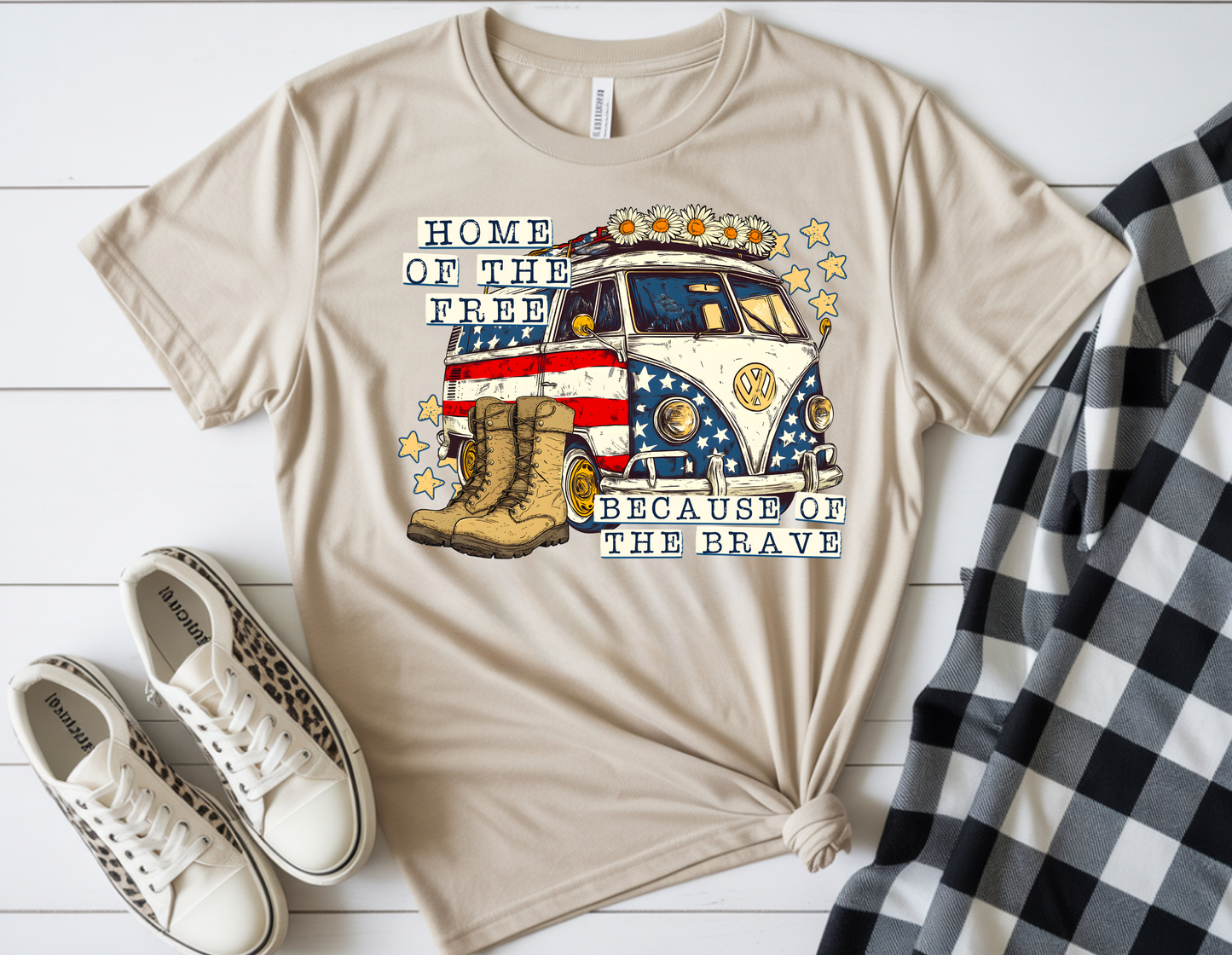 Home Of The Free Because of The Brave DTF