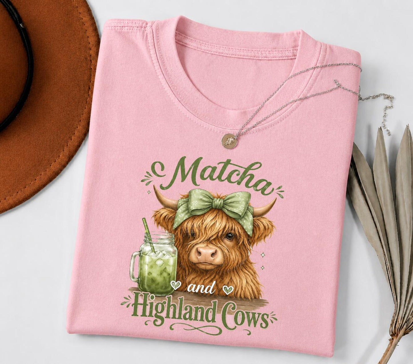 Matcha And Highland Cows DTF