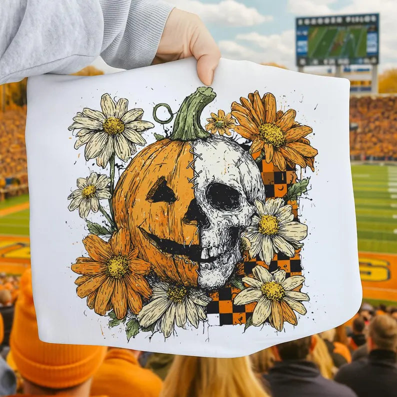 Retro Floral Pumpkin DTF