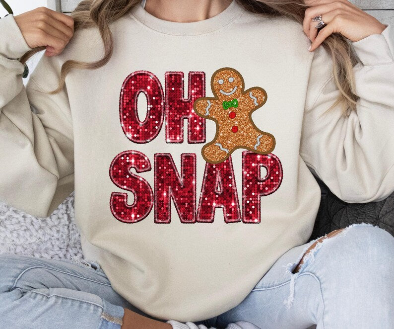 Oh Snap Gingerbread Glitter DTF