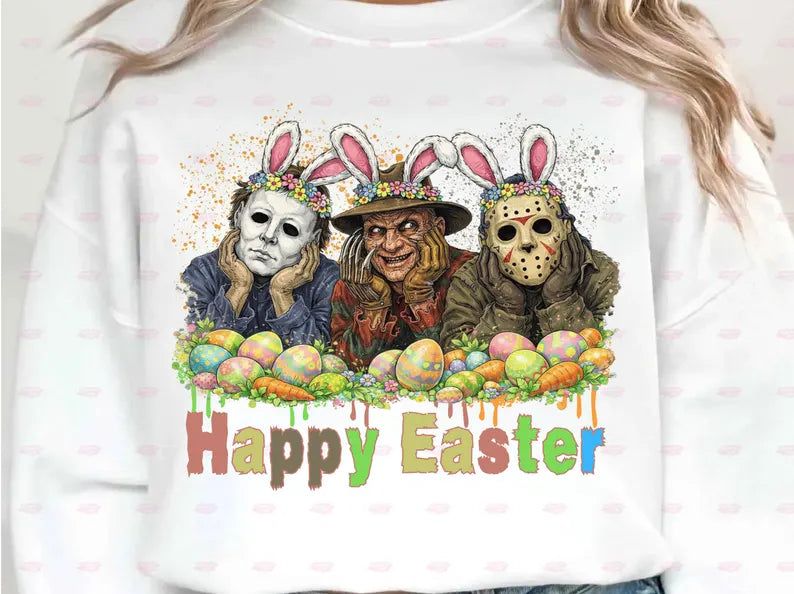 Happy Easter Funny Horror DTF