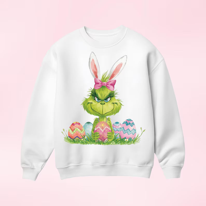 Grumpy Green Easter Bunny DTF