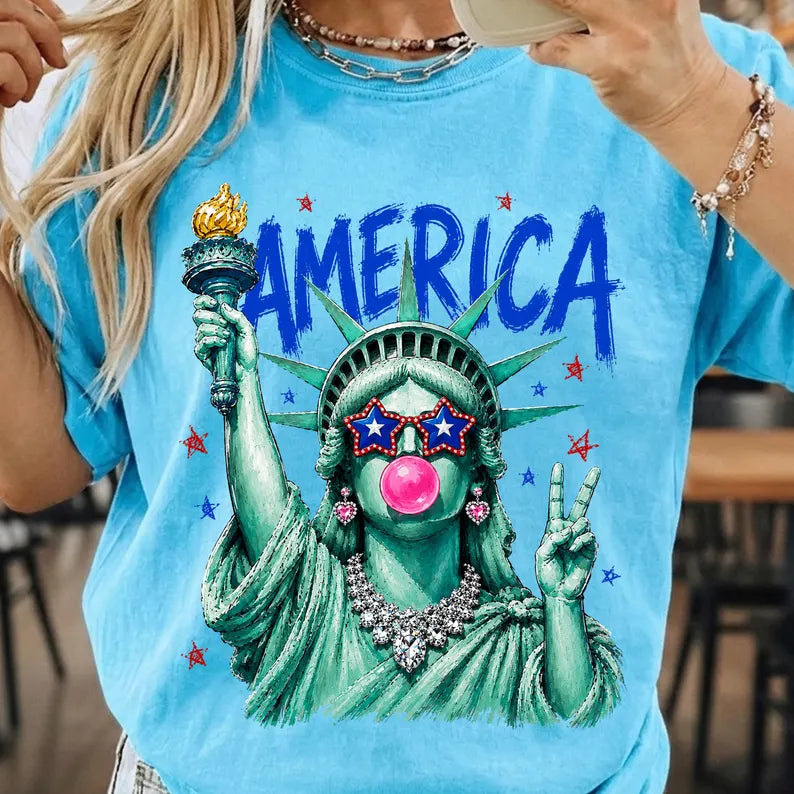 Lady America Bubble DTF