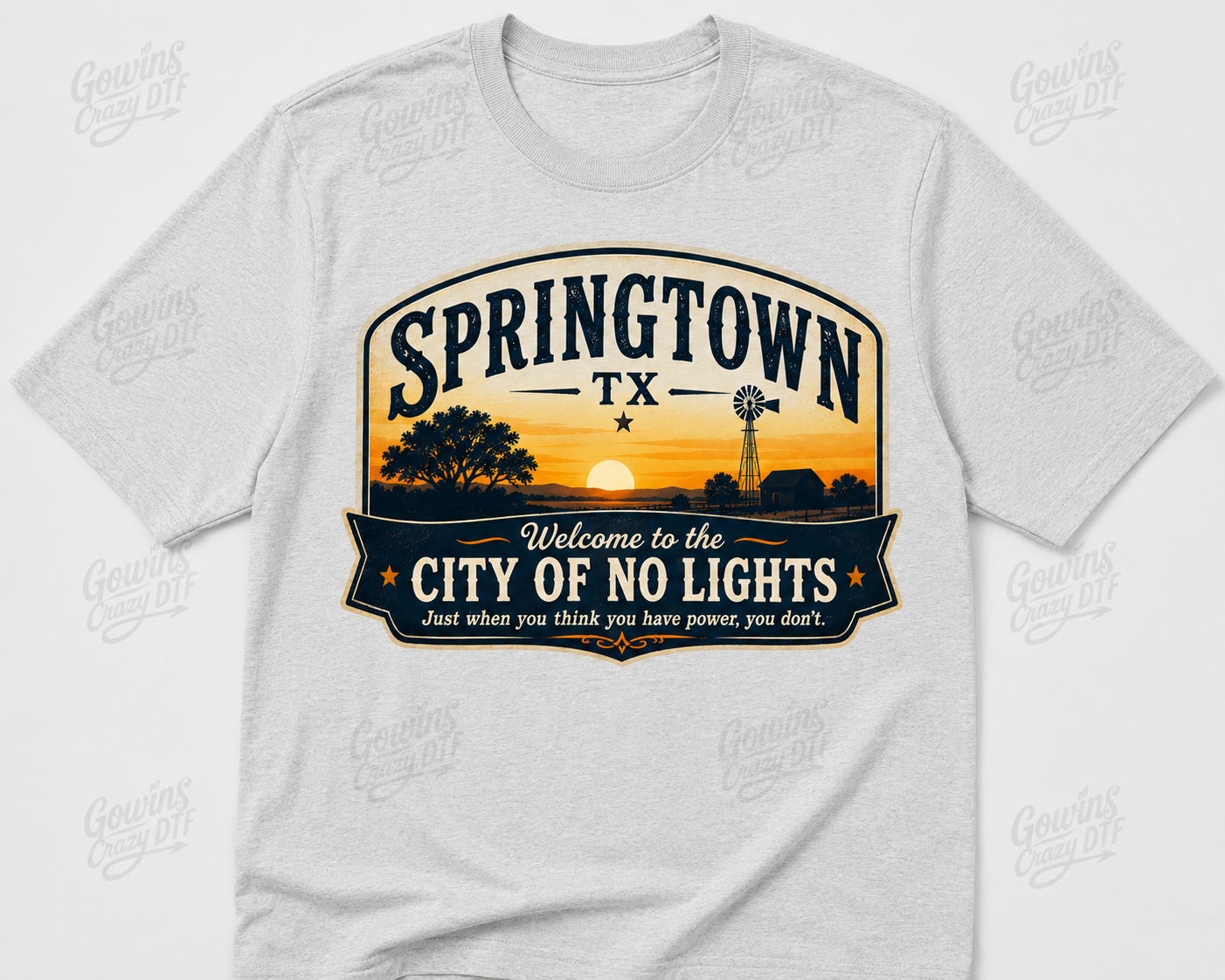 Springtown Tx City of No Lights Tee