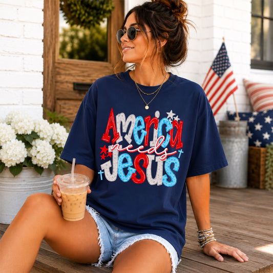 America Needs Jesus DTF