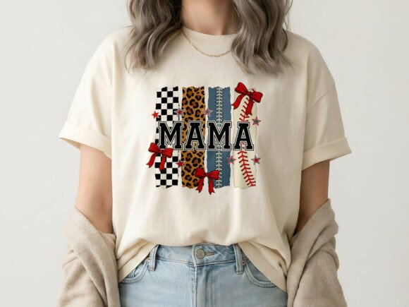 Baseball Mama Checkered DTF