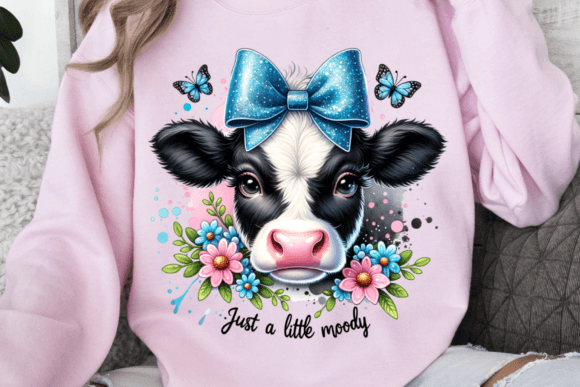 Black and White Cow with Bow