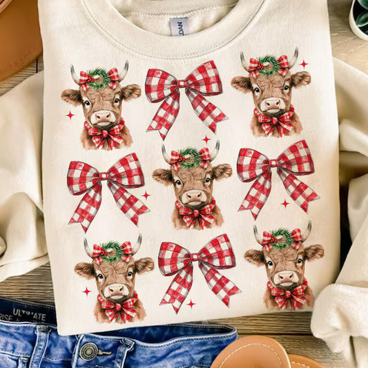 Christmas  Cow Coquette DTF