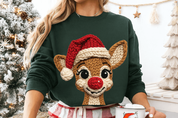 Crochet Yard Reindeer DTF