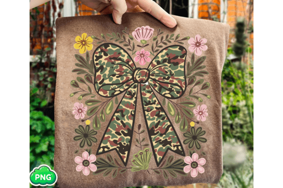 Floral Camo Bow DTF