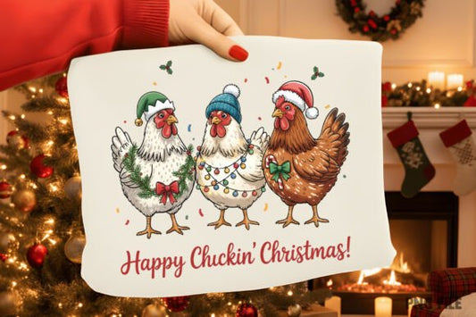 Happy Chicken Christmas DTF