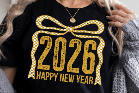 2026 Happy New Year Coquette Bow DTF