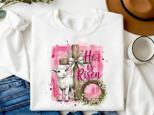 He Is Risen Lamb DTF