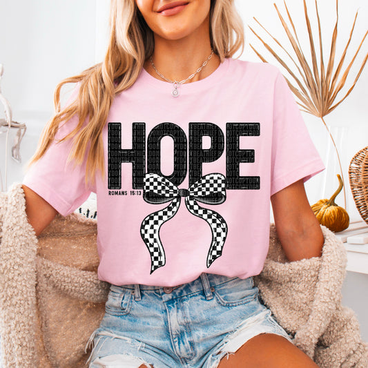 Hope Checkered Bow DTF