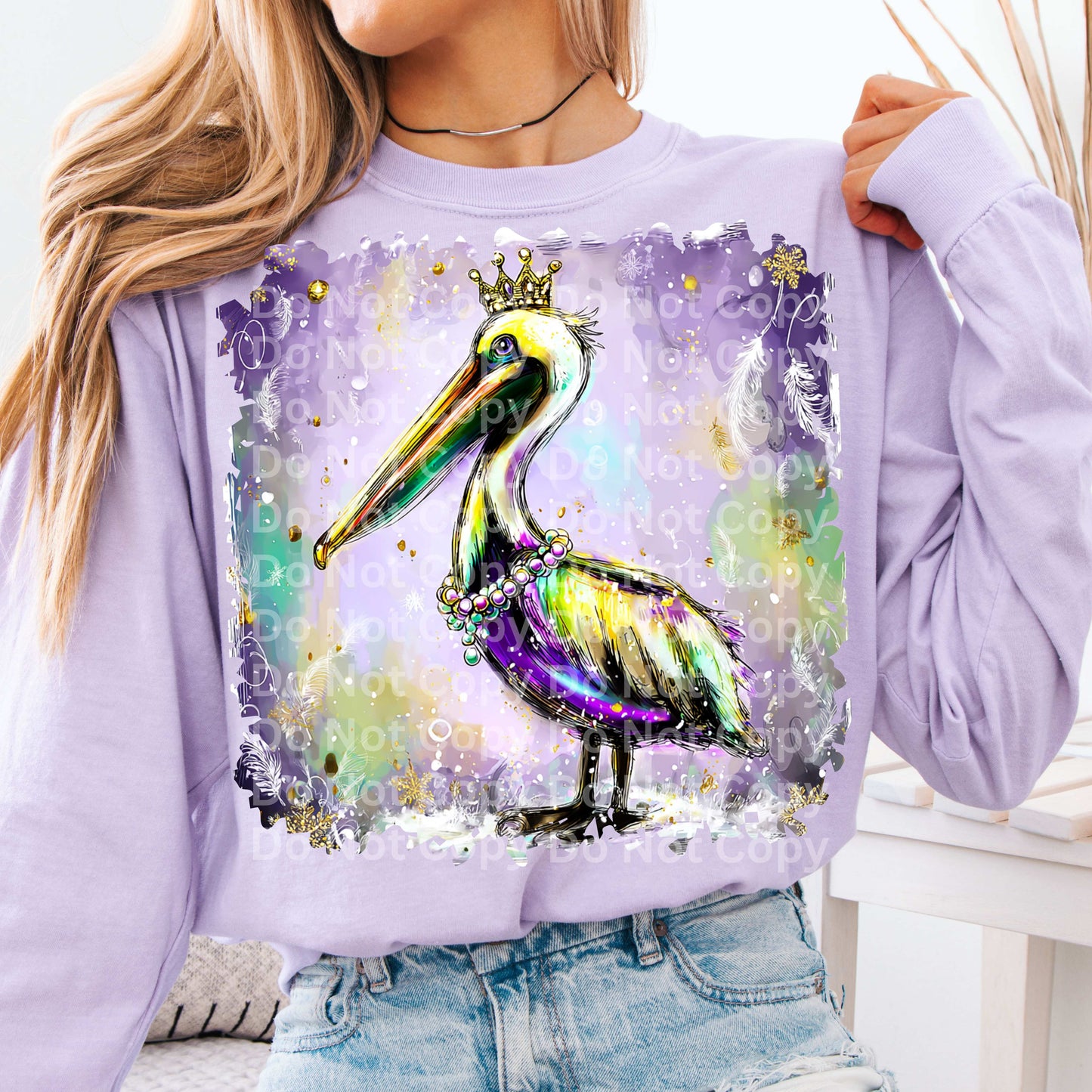 Mardi Gras Pelican DTF