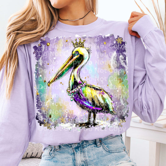Mardi Gras Pelican DTF
