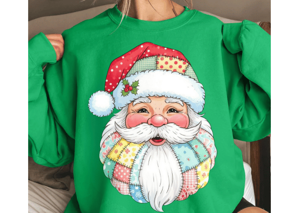 Patchwork Santa DTF