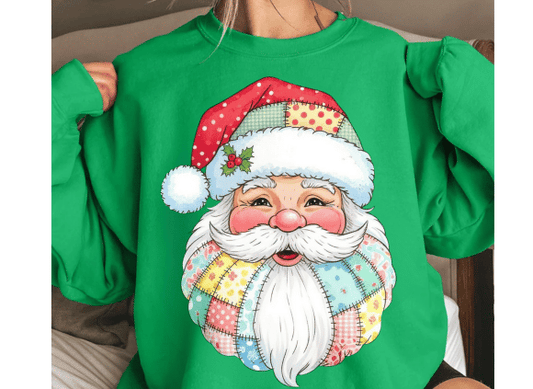 Patchwork Santa DTF