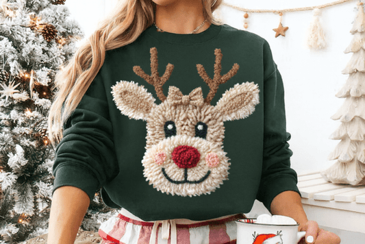 Patchwork Reindeer DTF