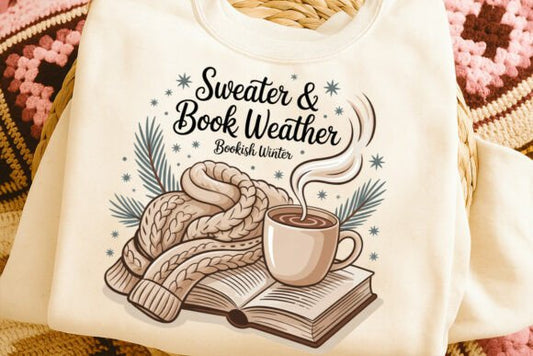 Sweater & Book Weather DTF