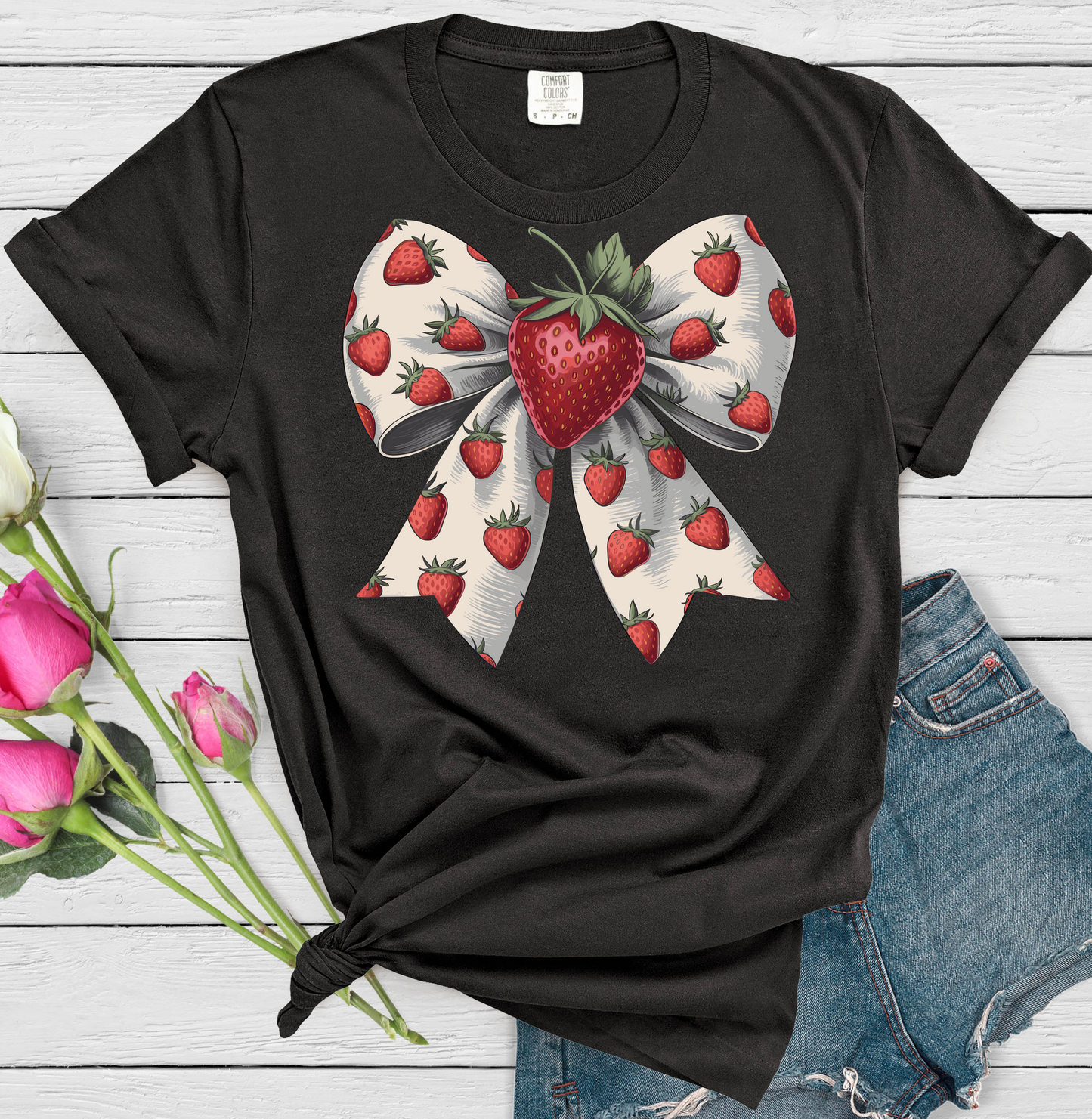 Strawberry Coquette Bow DTF