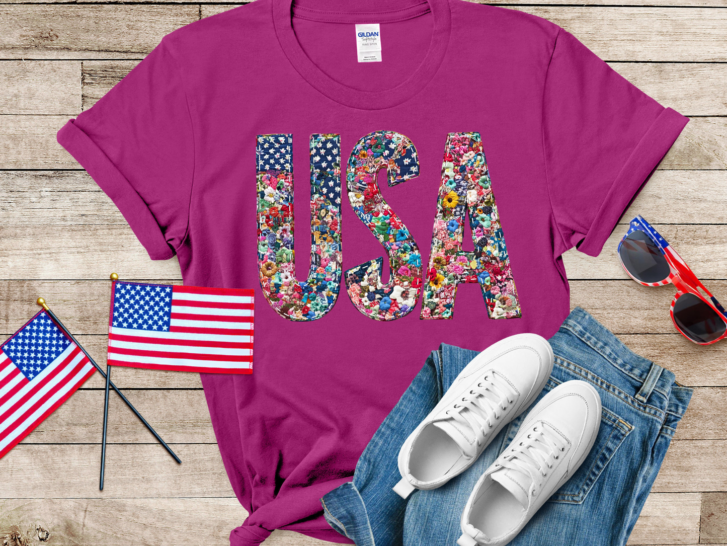 Preppy Floral 4th of July DTF