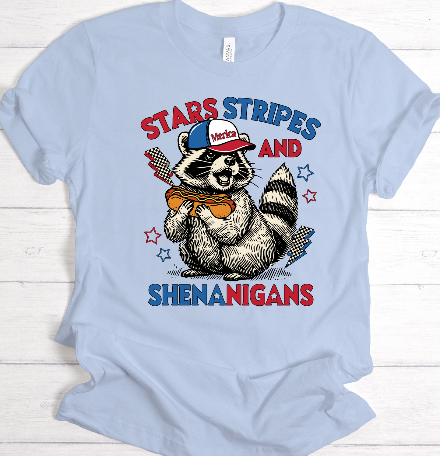 Stars Stripe & Shenanigans Racoon DTF