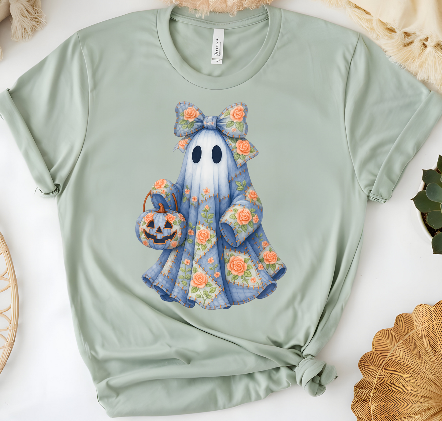 Denim Patchwork Ghost DTF