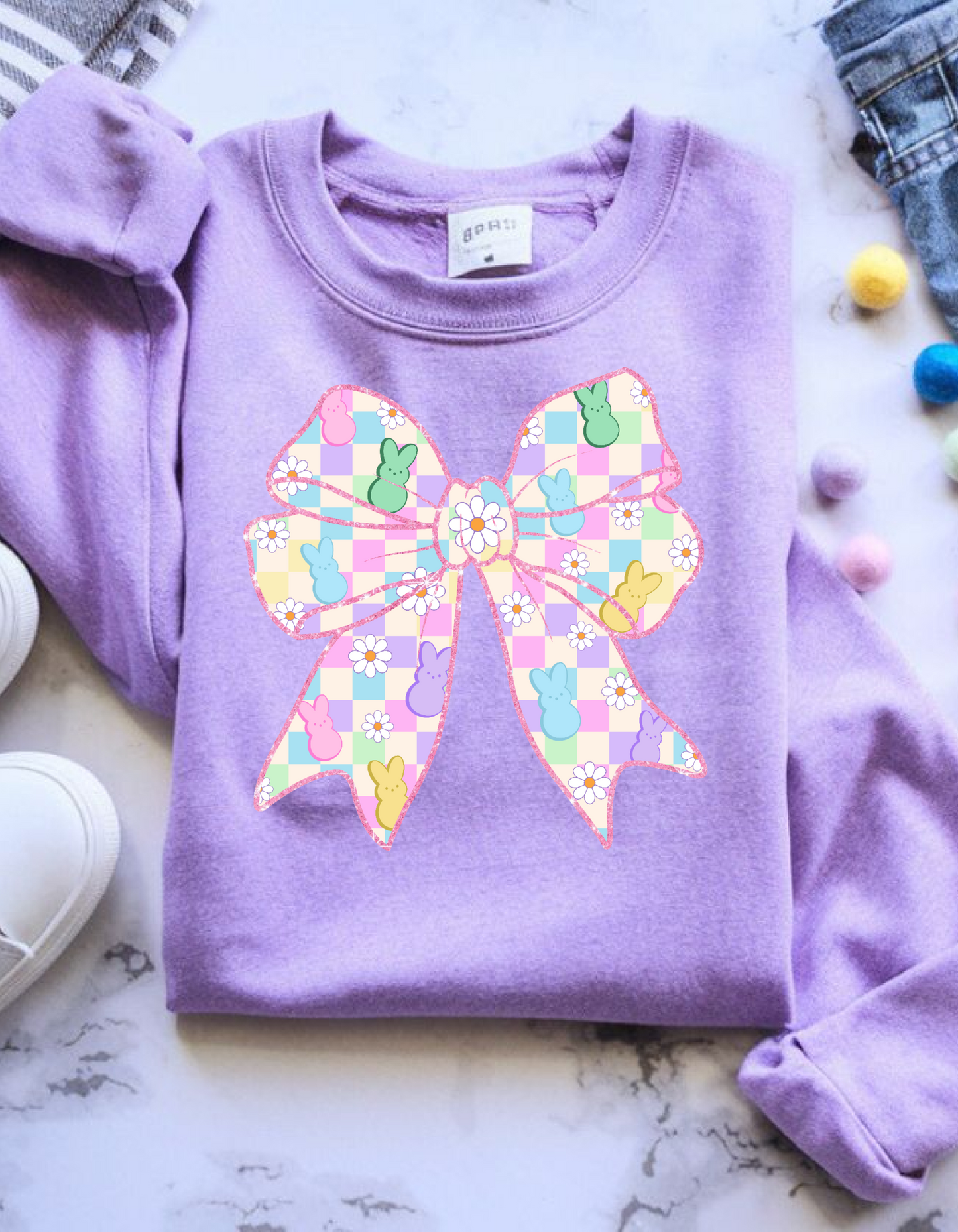 Easter Coquette Checkered Bunny Bow
