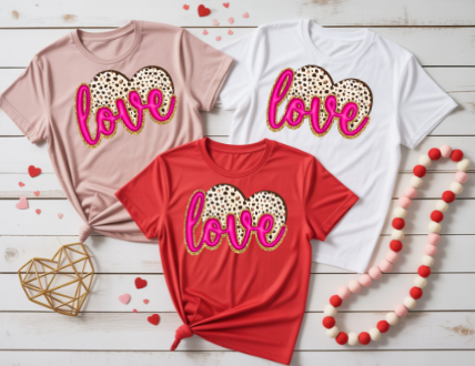 Love Pink Dotted DTF
