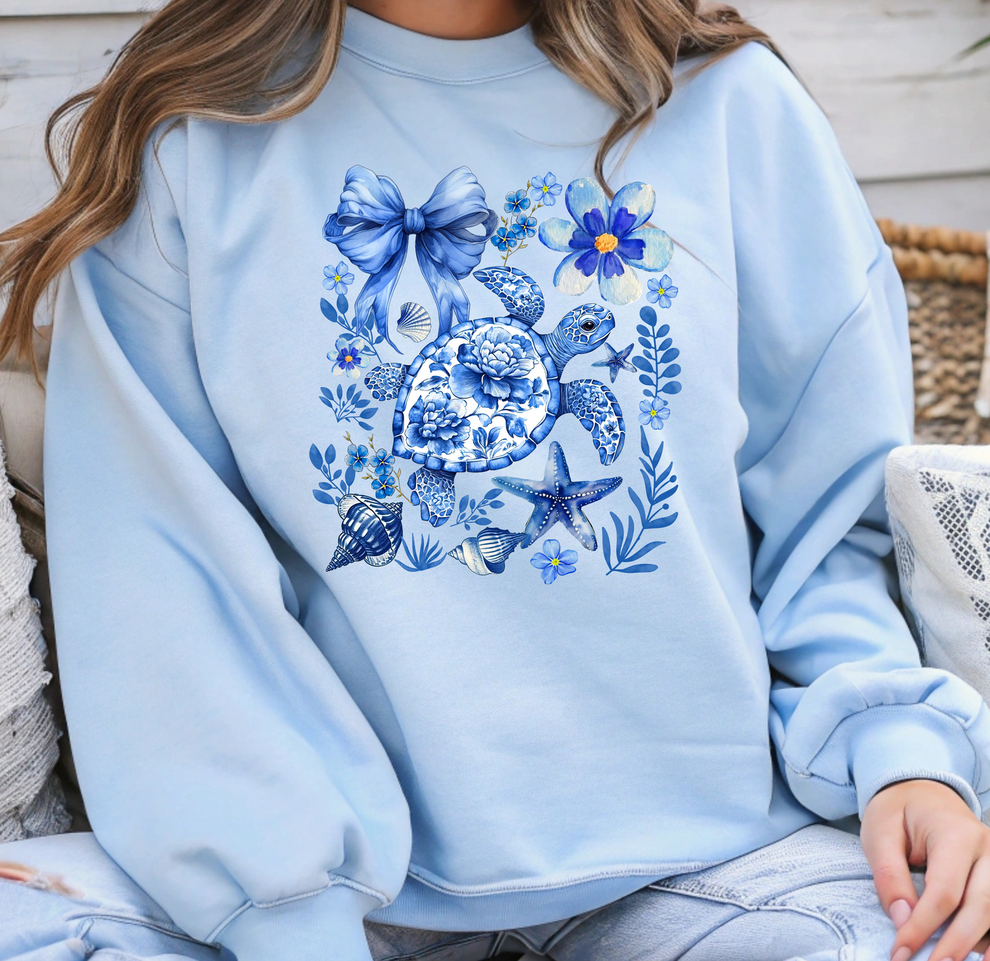 Sea Turtle Coquette Bow DTF