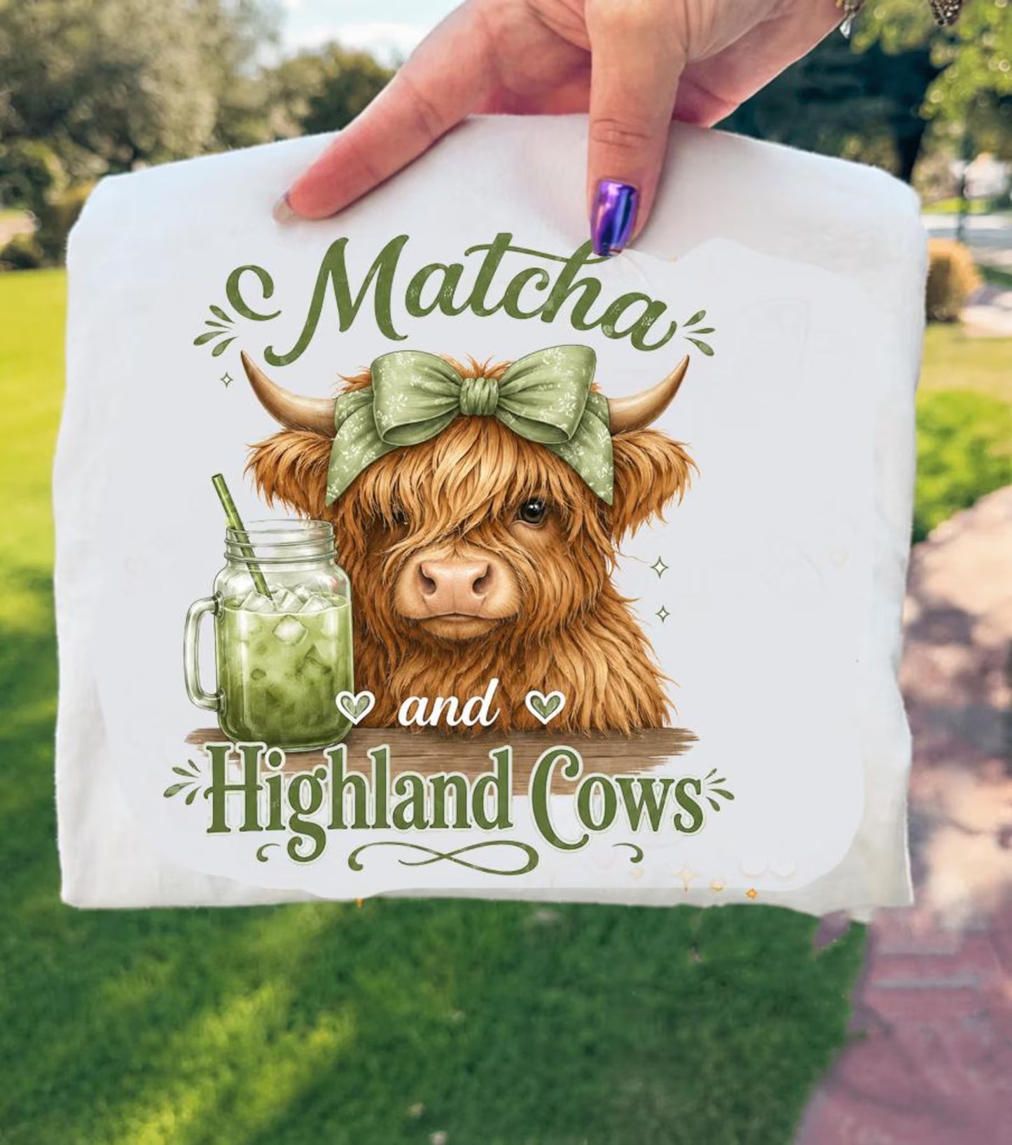 Matcha And Highland Cows DTF