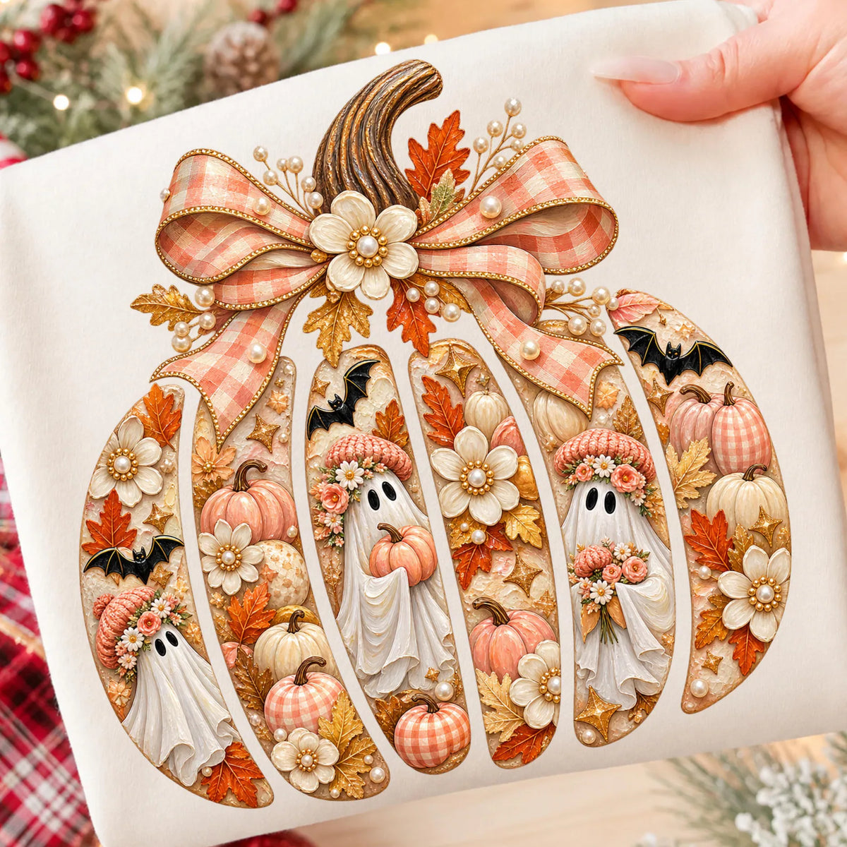 Fall Pumpkin Coquette Ghost DTF