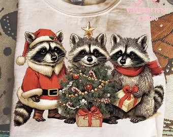 Christmas Raccoon DTF