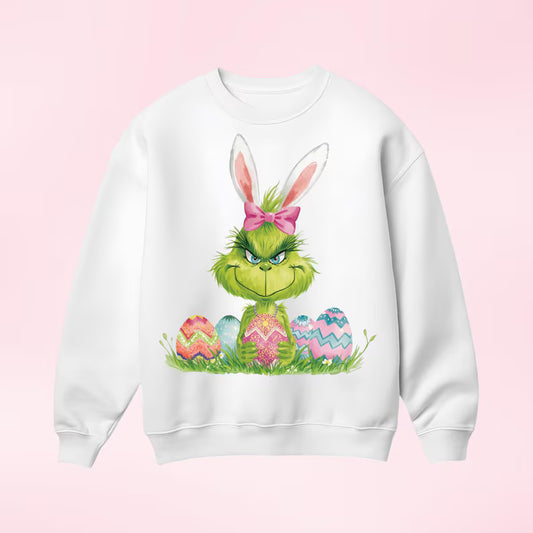 Grumpy Green Easter Bunny DTF