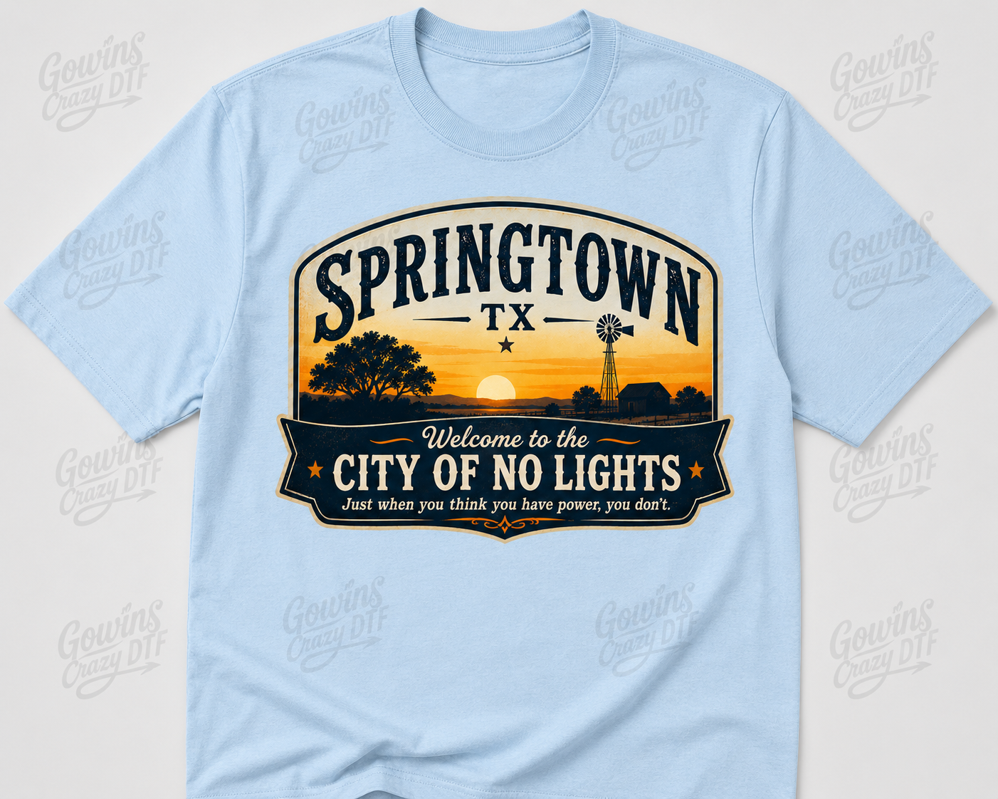 Springtown Tx City of No Lights Tee