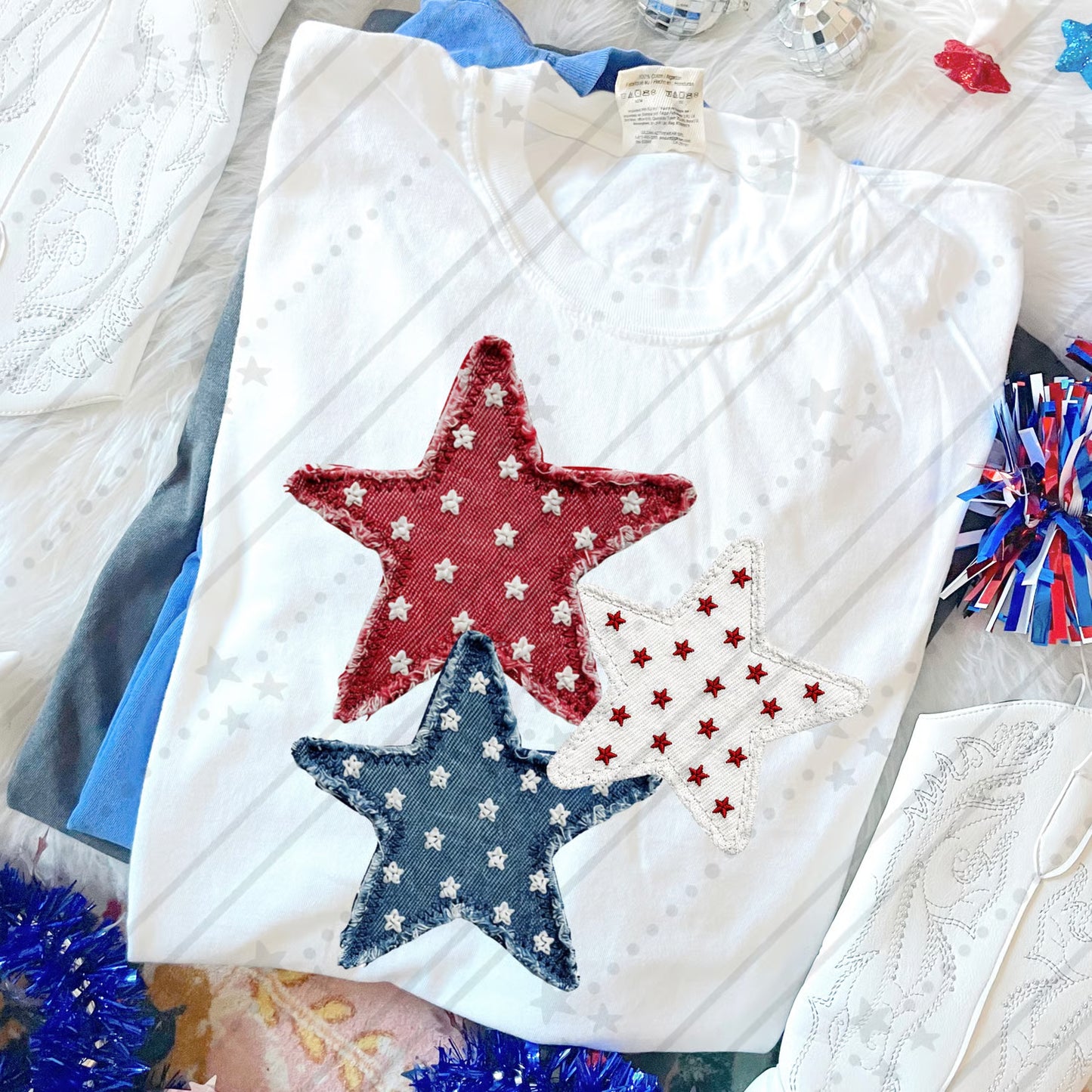 Faux Patch Stars DTF